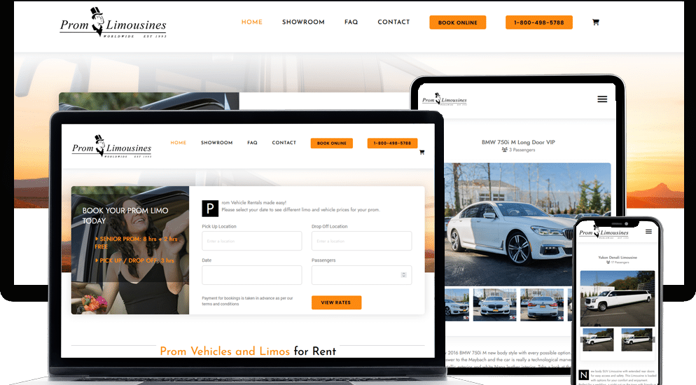 Limousine website with online booking