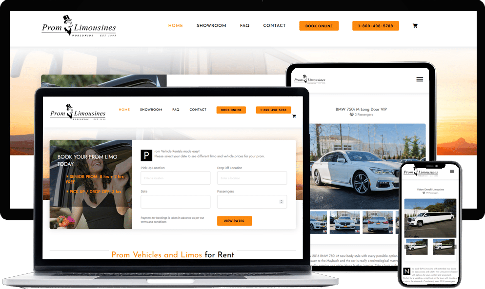 Limousine website with online booking