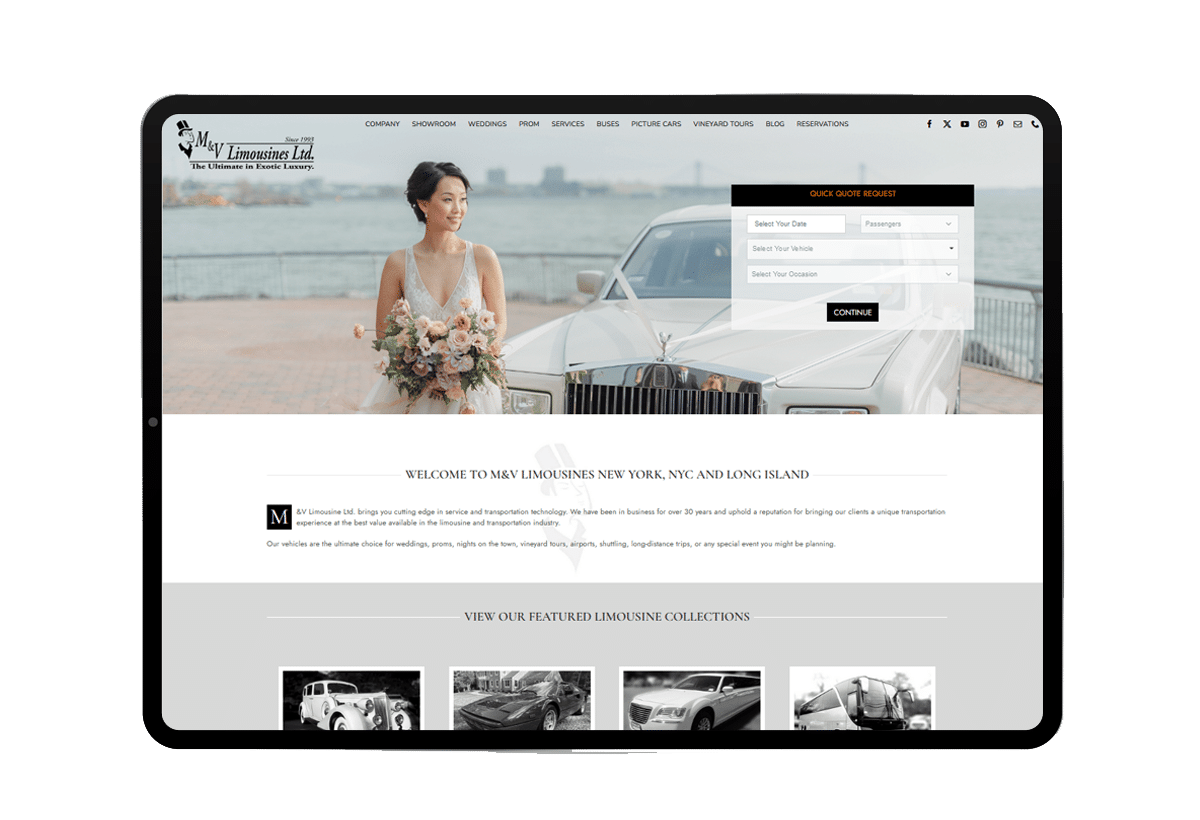 Limousine Operators Websites, Limo Web Design