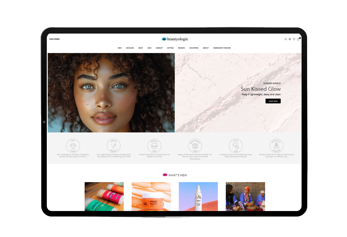 beauty store ecommerce website design