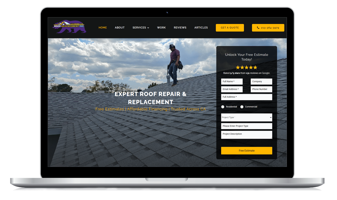Roofing website design