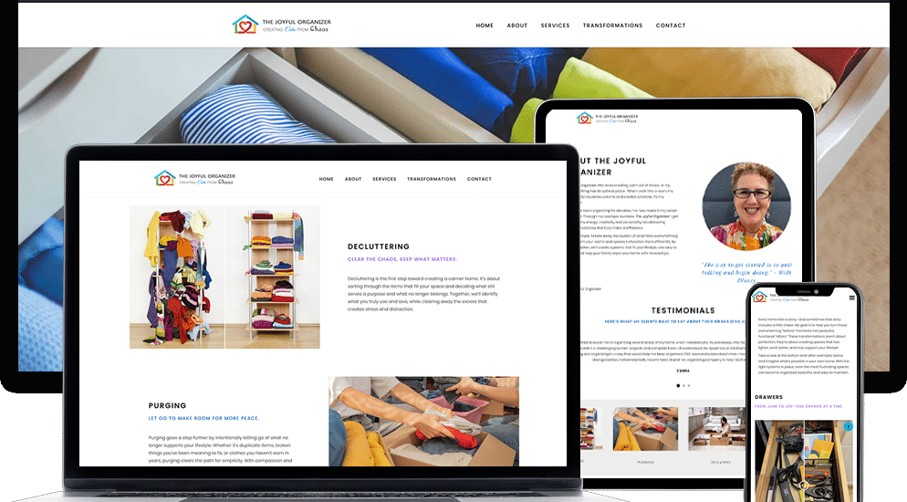 The Joyful Organizer website screenshot