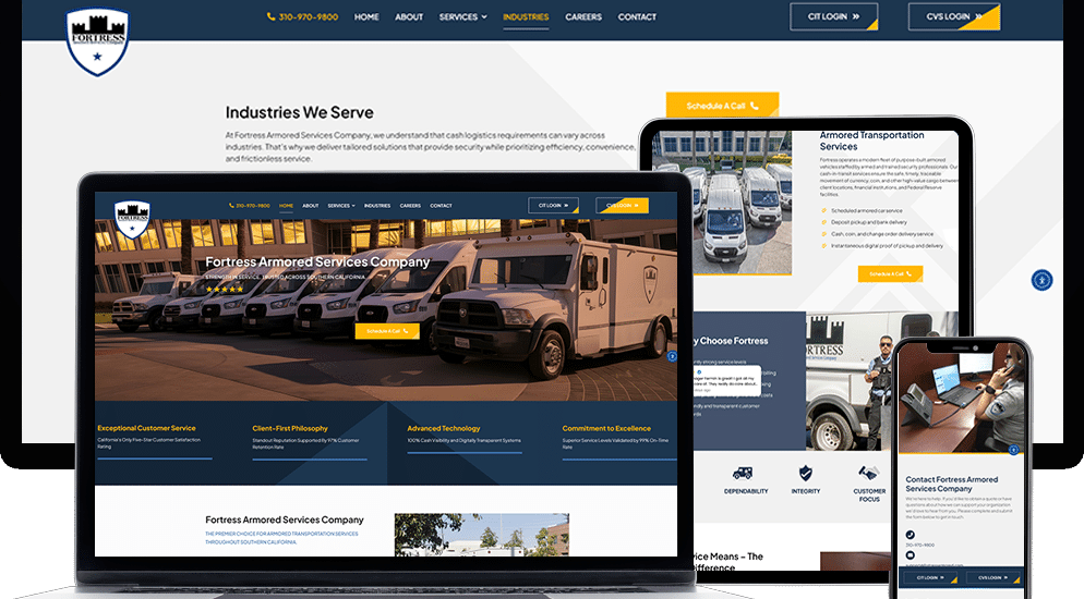armored company website design