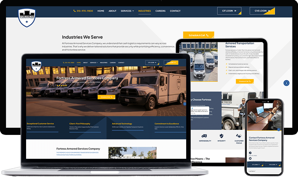 armored company website design