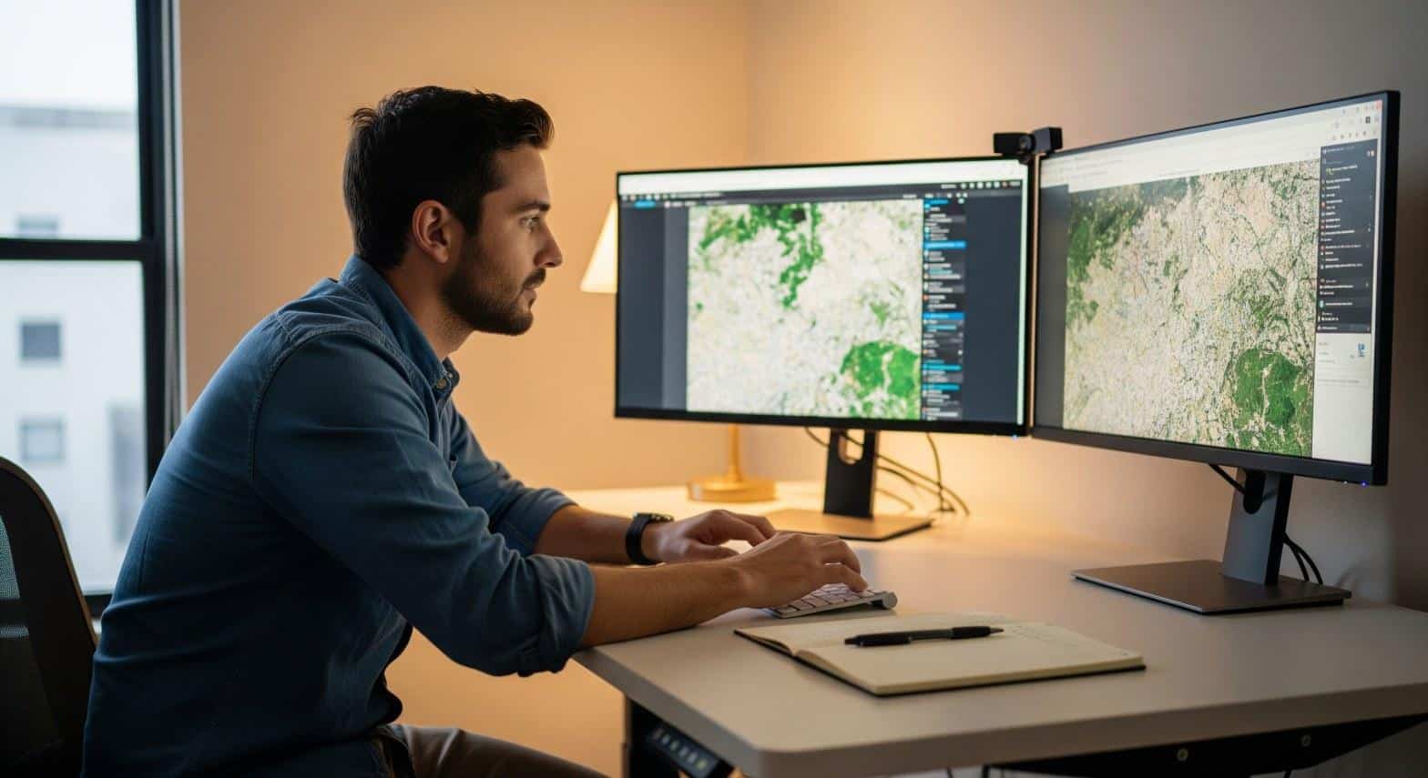Professional web developer conducting an annual website performance review for a Los Angeles client