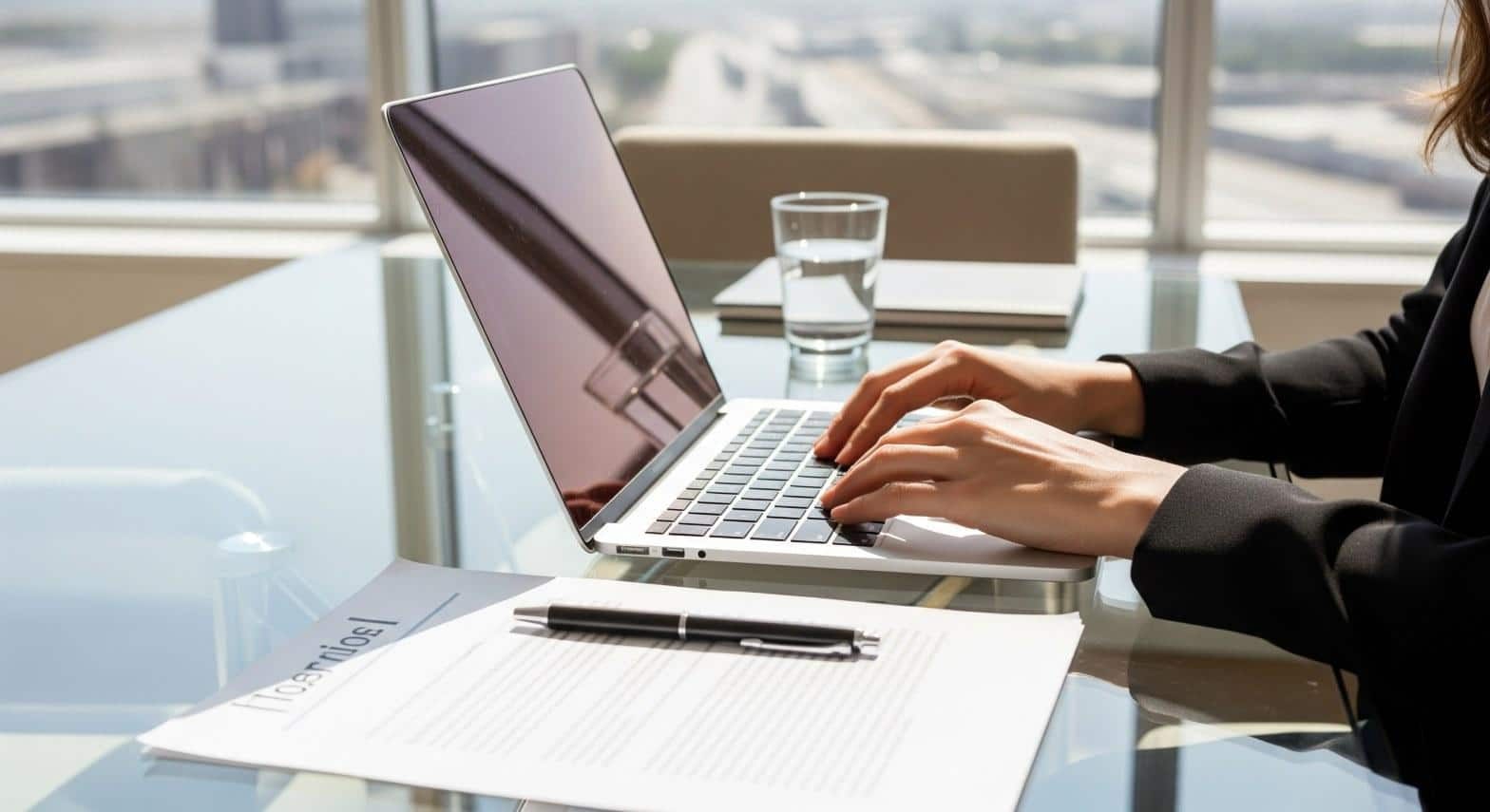 Los Angeles business owner reviewing website compliance documents during an annual site audit