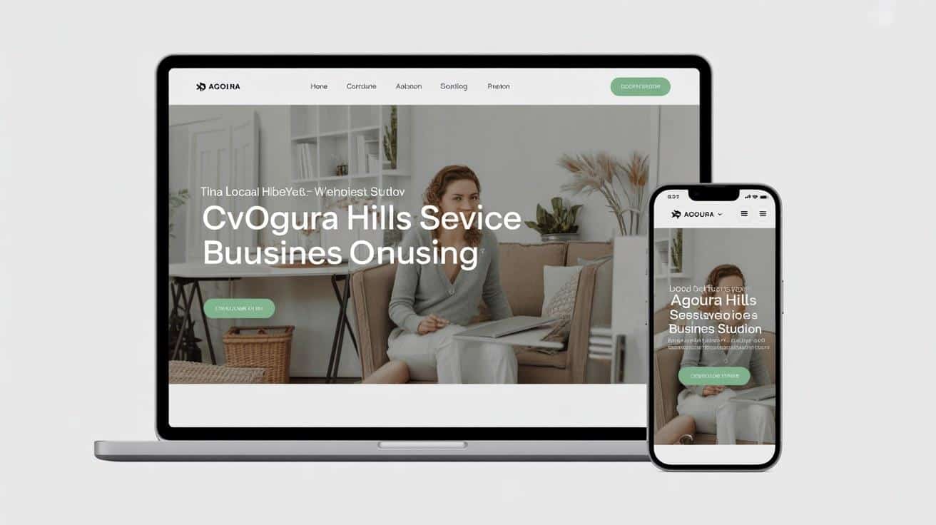 Custom website design for Agoura Hills small business shown on desktop and mobile devices