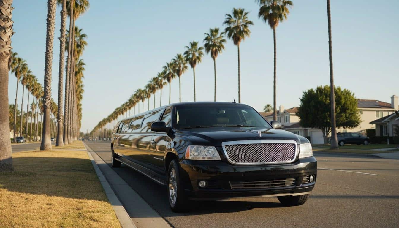 Black luxury limo vehicle representing Calabasas limo business website design by Dreem Websites