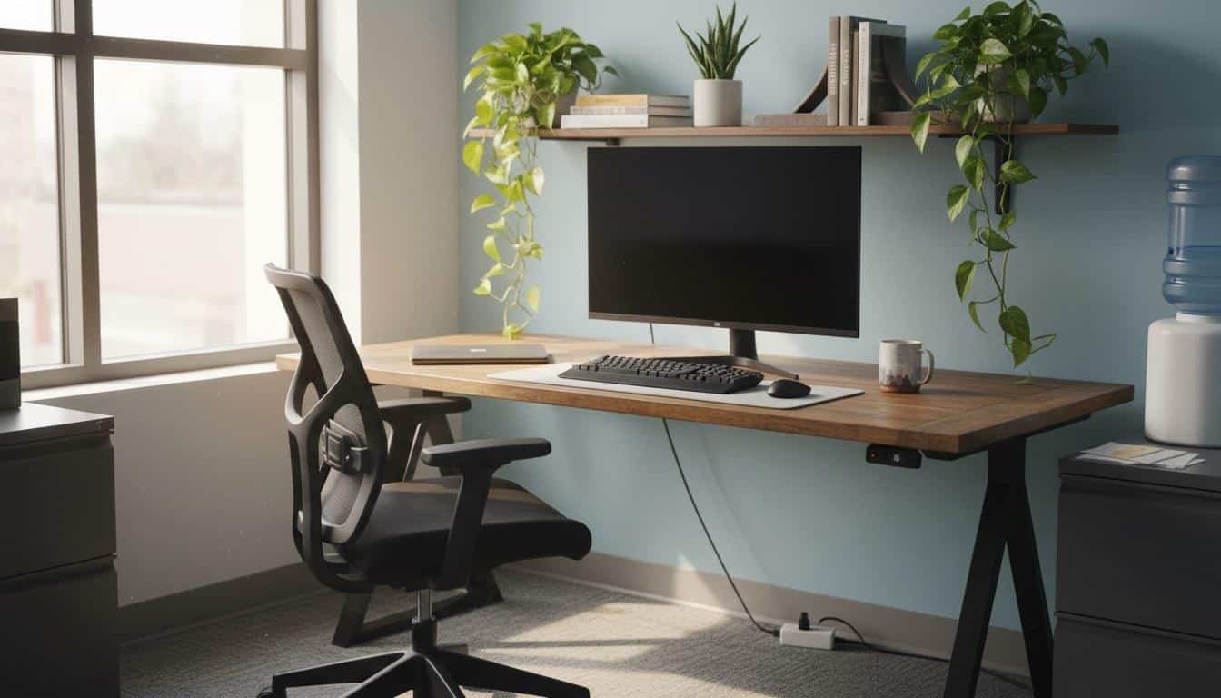 Small business marketing budget planning materials on a clean office desk