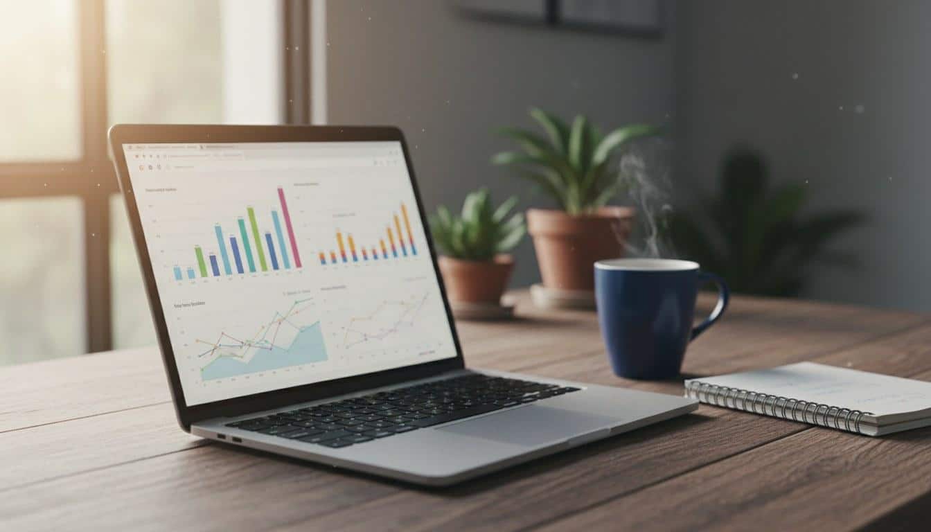 Website analytics dashboard open on a laptop during a spring website audit in Thousand Oaks