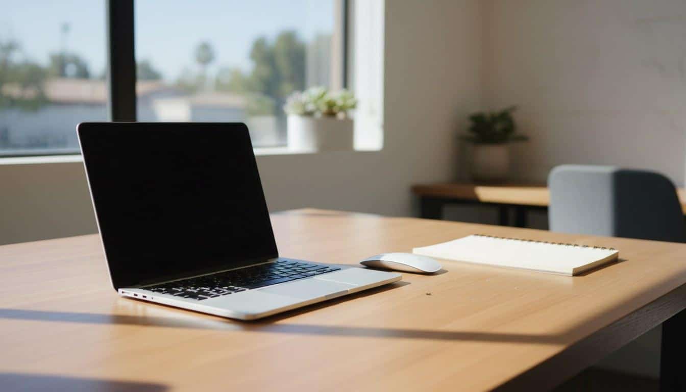 Clean Calabasas office desk representing professional SEO strategy planning