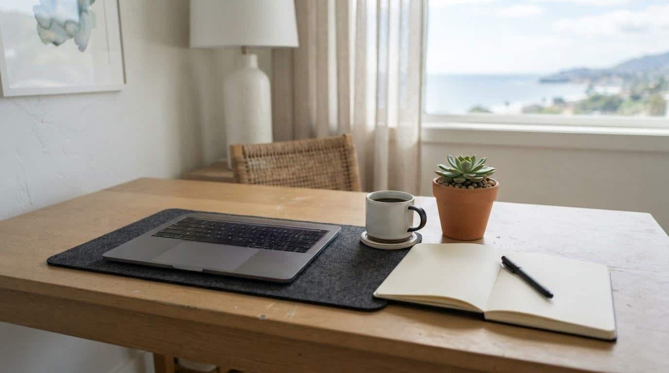 Website maintenance audit running on a desktop workstation in a Malibu coastal office