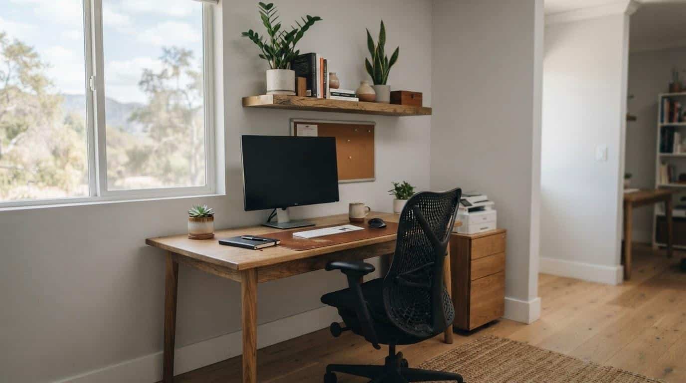 E-commerce store homepage displayed on a laptop in a Westlake Village home office