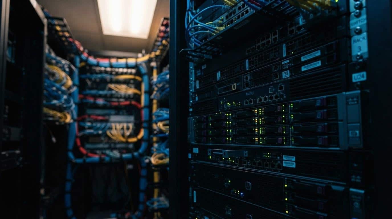Server rack representing website hosting infrastructure for a Westlake Village e-commerce store