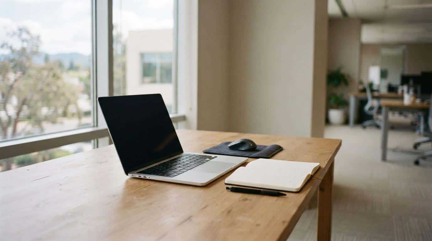 Laptop and printed SEO audit checklist on a desk for a Thousand Oaks small business review