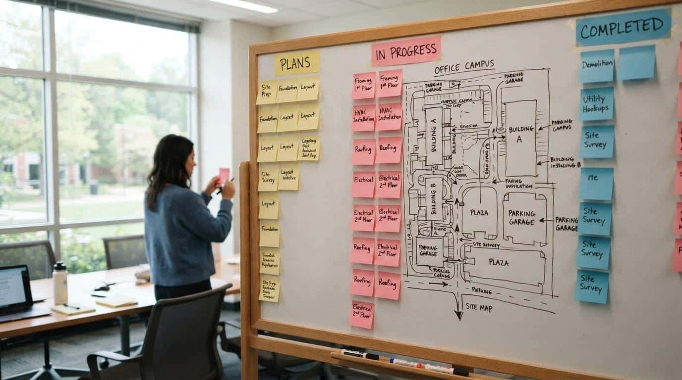 Website strategy site map on a whiteboard during a Calabasas redesign discovery session