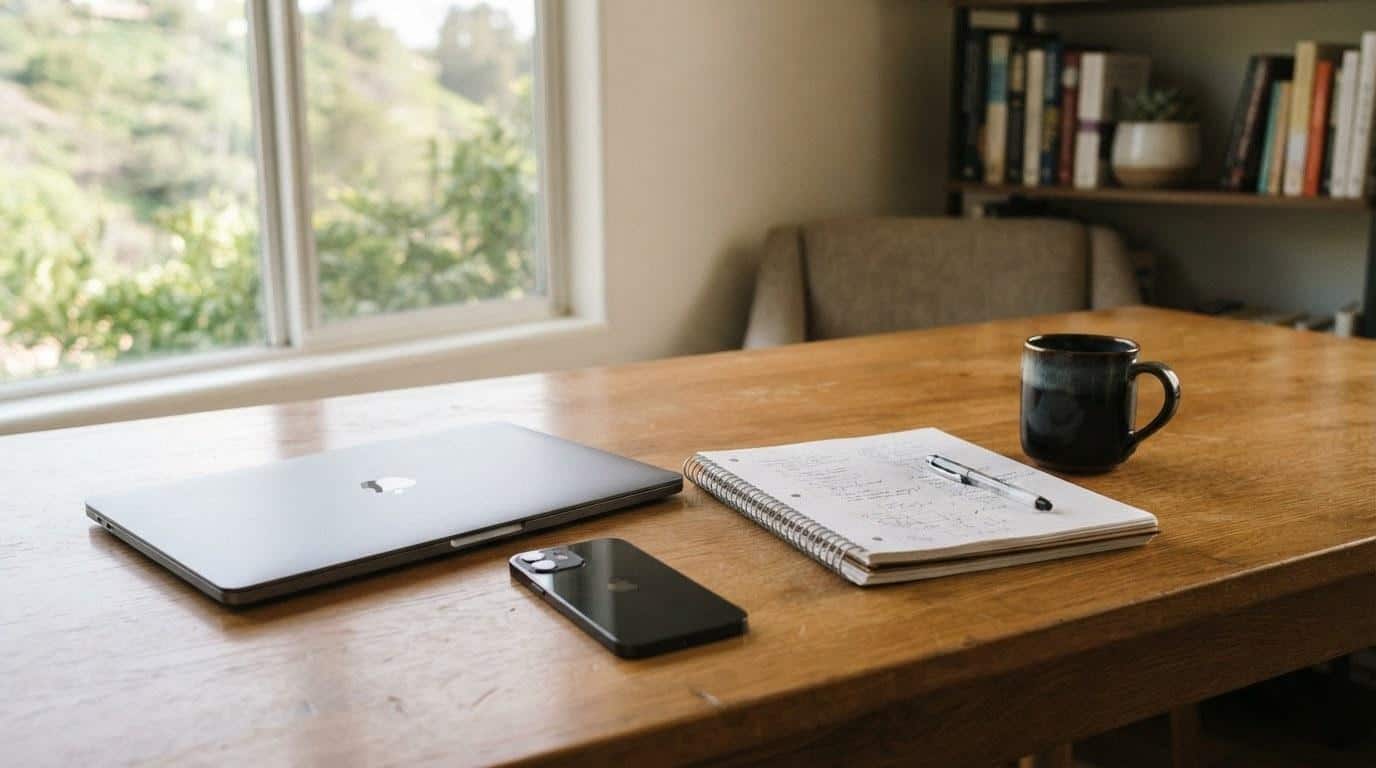 Three different website design approaches displayed on laptops in a Calabasas web design studio